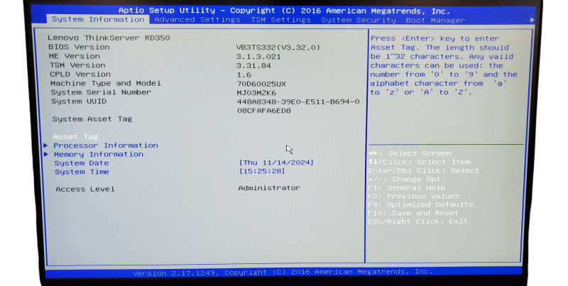 Lenovo ThinkServer 350 | Xeon E5-2603 v3 | 8GB DDR4 | No HDD | LSI MegaRAID