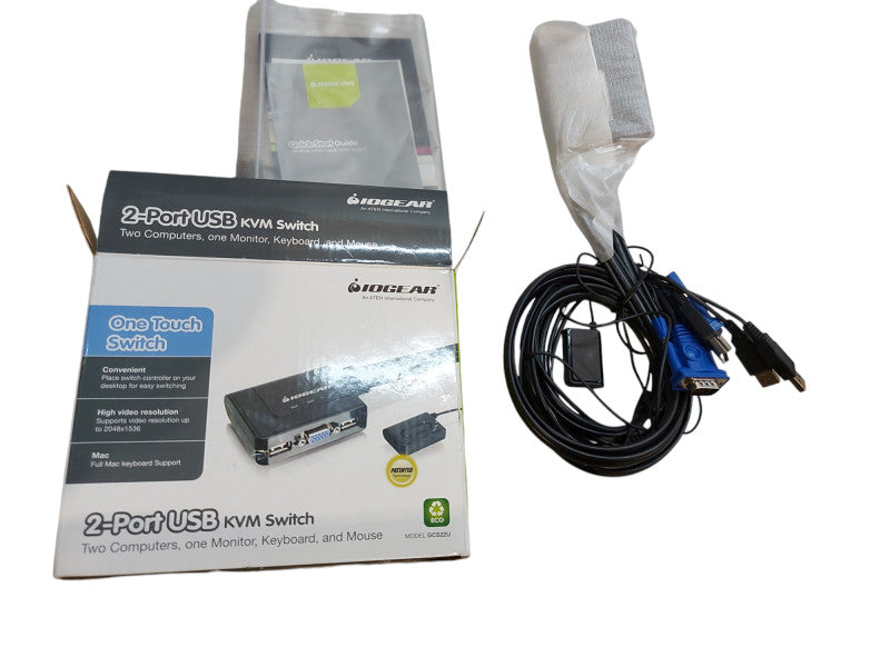 IOGEAR 2-Port USB Two Computer KVM Switch GCS22U