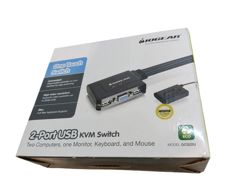 IOGEAR 2-Port USB Two Computer KVM Switch GCS22U