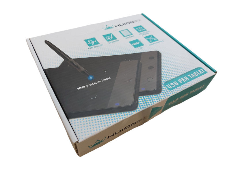 Huion 420 USB Pen Tablet Kit (Black), For Drawing & Writing on Windows + Mac