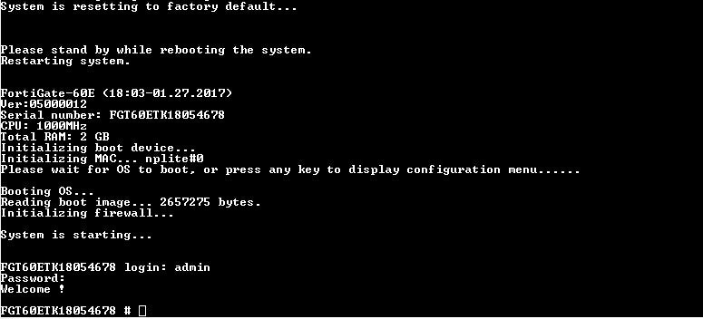 Fortinet Fortigate-60E FG-60E | Network Security Firewall | Factory Reset