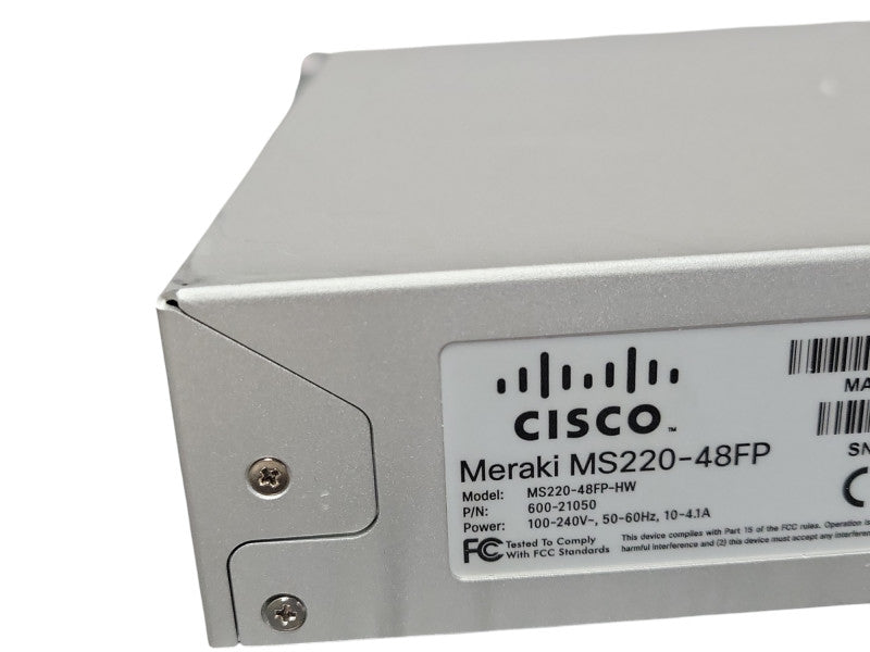 Cisco Meraki MS220-48FP-HW 48-Port Cloud Managed PoE Gigabit Switch Unclaimed Q_