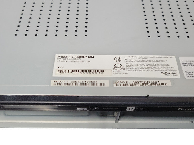 Buffalo 4-Bay TeraStation Network Storage Array TS3400R1604, No HDD, READ _