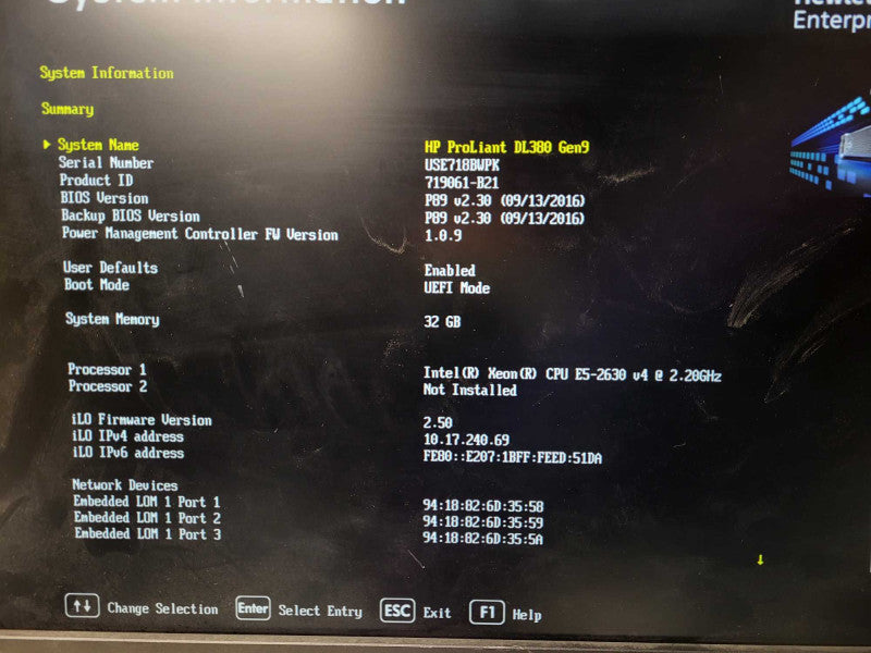 HP ProLiant DL380 Gen9 3.5" | 2x E5-2630 v4 | 32GB DDR4 | No HDD | P440ar $
