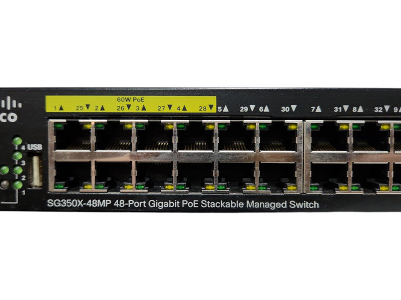 Cisco SG350X-48MP-K9 48-Port Gigabit PoE Stackable Managed Switch
