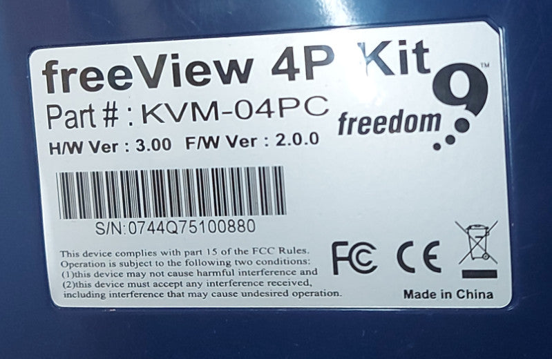 Freedom 9 Freeview 4 Port PS/2 KVM Switch