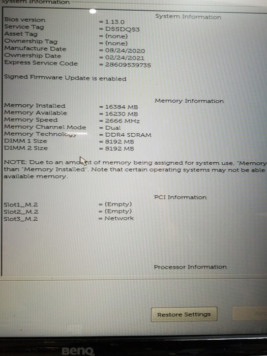 DELL OPTIPLEX 7080 USFF INTEL CORE I5-10500T @2.30GHZ 16GB RAM NO-HDD/SSD