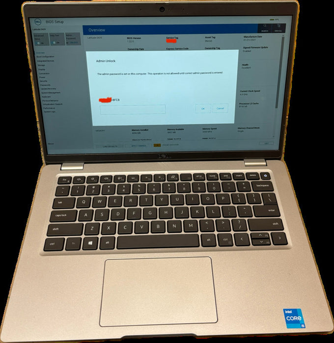 Dell Latitude 5420 i5-1145G7 4GB RAM BIOS Locked For Parts/Repair READ!  Lap200