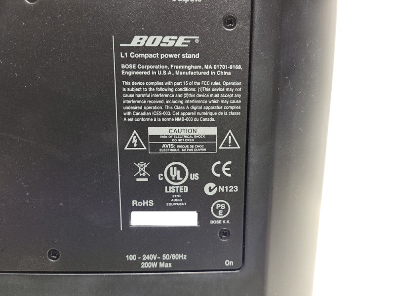 Bose L1 Compact Power Stand portable PA speaker system 100-240V ~50/60Hz 200W $