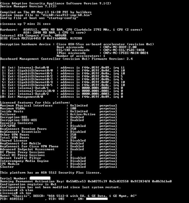 Cisco ASA5512-X Adaptive Security Appliance W/ Security Plus Lic