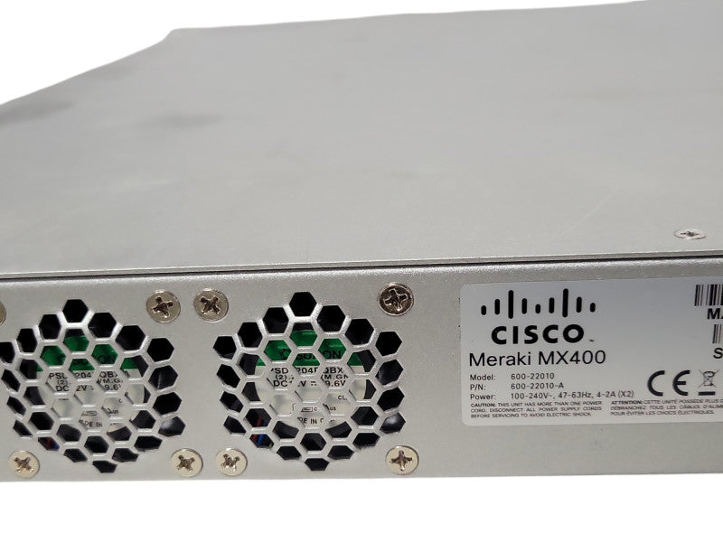 Cisco Meraki MX400 Cloud Managed Security Appliance 2x PSU - Unclaimed _