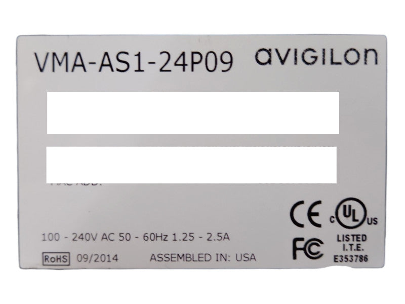 Avigilon VMA-AS1-24P 24 port HD Video Appliance, No HDD, READ