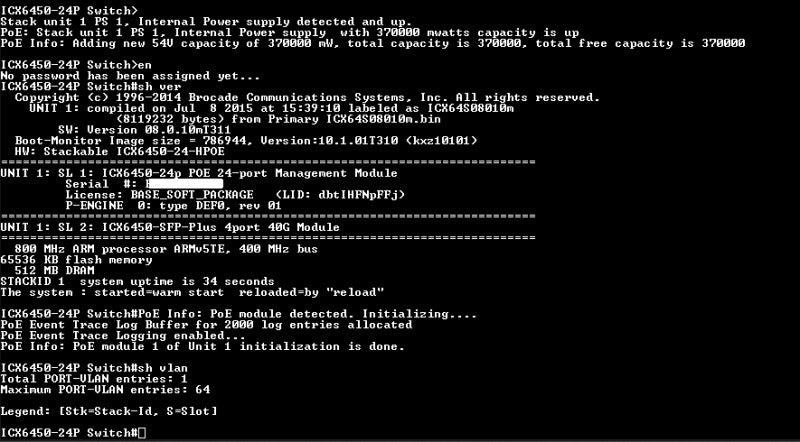 Brocade ICX 6450-24P PoE+ Gigabit Ethernet 4x1/10GbE SFP