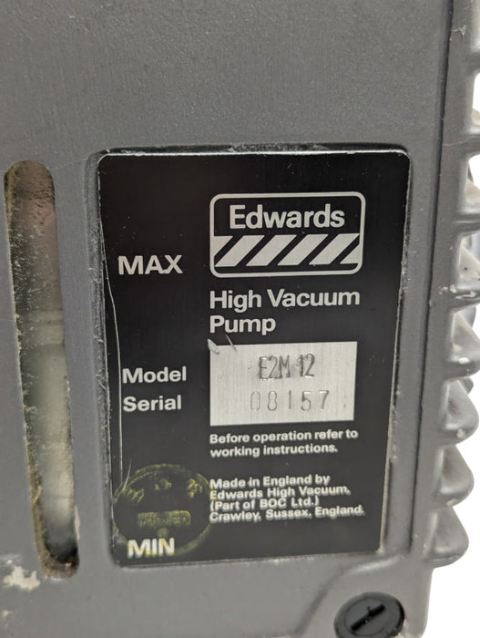 General Electric Edwards 2 Stage High Vacuum Pump E2M12 3/4 HP 115-230 V -