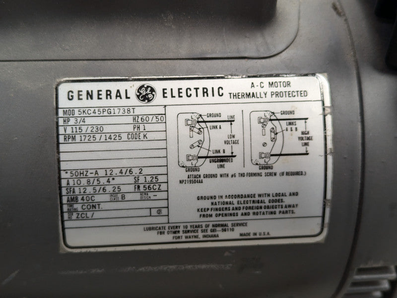 General Electric Edwards 2 Stage High Vacuum Pump E2M12 3/4 HP 115-230 V -
