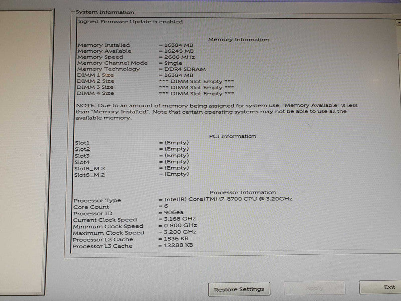 Dell Optiplex 7060 Tower i7 - 8700 CPU @ 3.20GHz 16GB DDR4