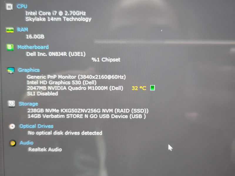 Dell Precision 5510| i7-6820HQ| 16GB DDR4| Quadro M1000| 256GB SSD READ  β BudLap
