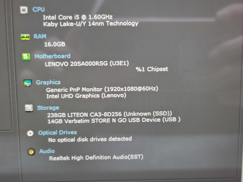Lenovo ThinkPad X1 Yoga | i5-10210U| 16GB RAM| 256GB SSD  β Lap200