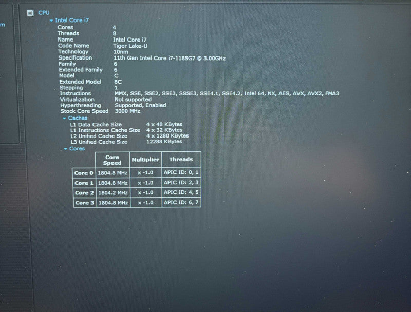Dell Latitude 5520 Intel Core i7-1185G7@3GHz 16GB DDR4 RAM 512GB NVMe SSD  Lap200