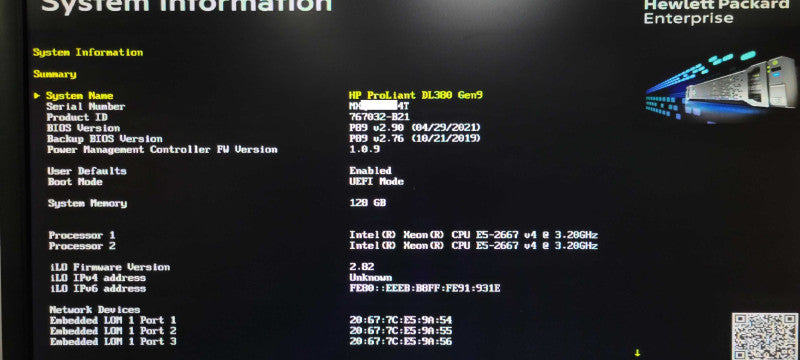HP Proliant DL380 G9, 2x Xeon E5-2667v4 3.2GHz, 128GB DDR4, P840, 2x PSU, 2.5"  _