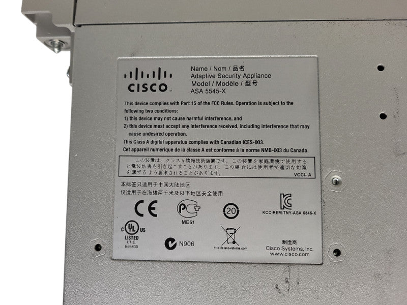 Cisco ASA5545-X ASA 5545-K9 Adaptive Security Appliance Firewall Q$