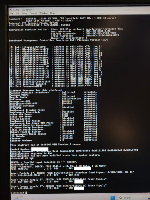 Cisco ASA5545-X ASA 5545-K9 Adaptive Security Appliance Firewall Q$