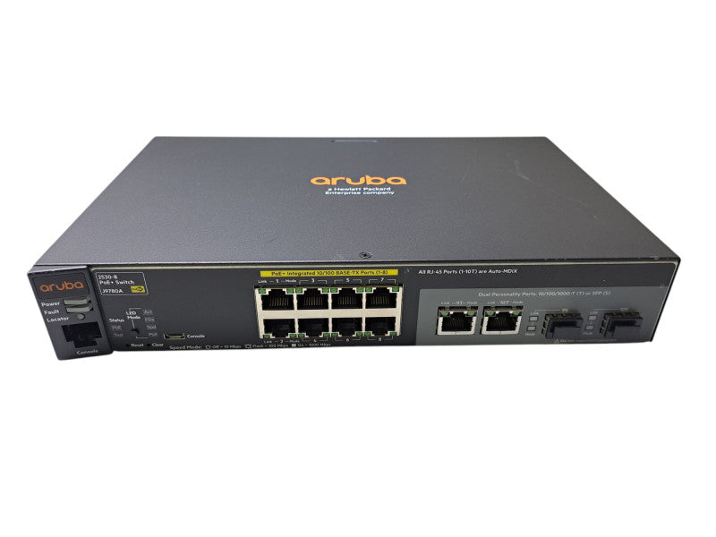 Aruba HPE J9780A 2530-8 POE+ | 8-Port Fast Ethernet PoE+ Switch w/ 1G Uplink