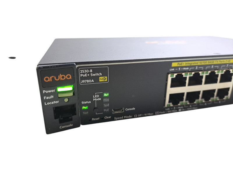 Aruba HPE J9780A 2530-8 POE+ | 8-Port Fast Ethernet PoE+ Switch w/ 1G Uplink