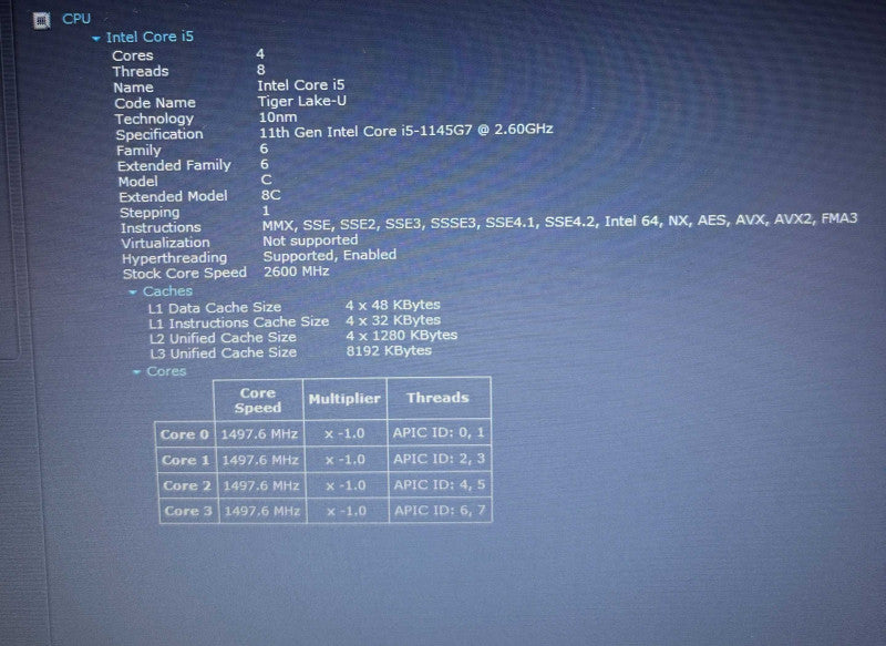 Dell Latitude 5420 i5-1145G7 16GB 256SSD No Power Adapter READ! Q Lap200