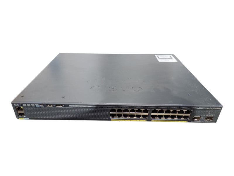 Cisco WS-C2960X-24PD-L, 24 Port Gigabit PoE+ 370W Switch, 2x 10G SFP+