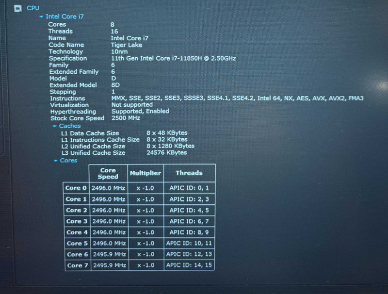Dell Latitude 5421 i7-11850H@2.5GHz GeForce MX450 2GB GPU 32GB RAM 512GB SSD  Lap200