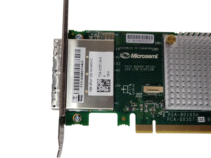 NETAPP 111-03801 4 PORT 12GB PCIE HBA mini SAS HD Card, FH Bracket _