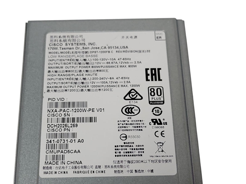Cisco NXA-PAC-1200W-PE switch Power supply Q_