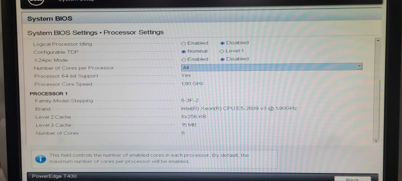 Dell PE T430, Xeon E5-2609v3 1.9GHz, 16GB DDR4, PERC H330, 2x PSU, 8x 3.5"  _