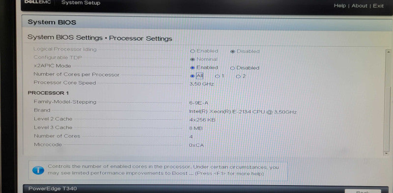 Dell PE T340, Xeon E-2134 3.5GHz, 8GB DDR4, PERC H730P, 8x 3.5" Bays, 1x PSU _