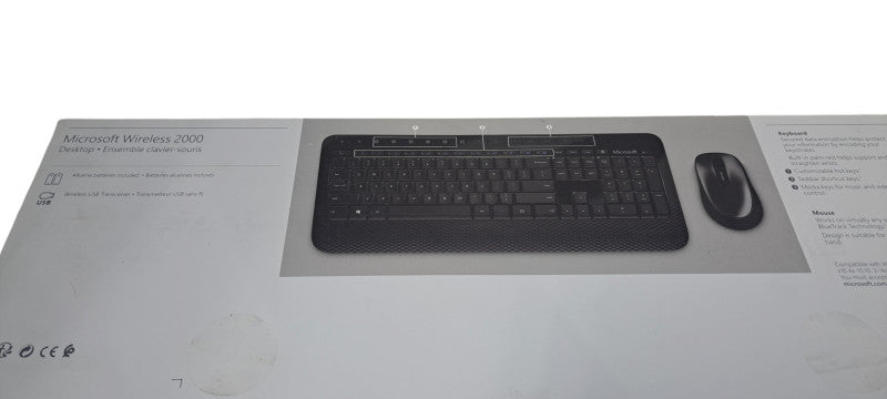 Microsoft Wireless 2000 Desktop Keyboard & Mouse Combo W/ USB Dongle