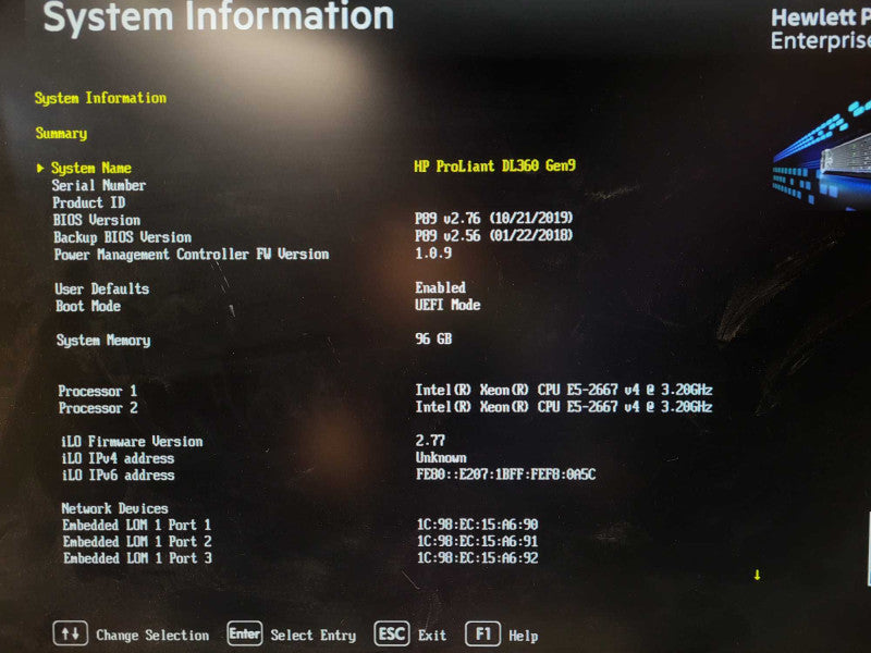 HP ProLiant DL380 Gen9 | 2x Xeon E5-2667 v4 | 96GB DDR4 | No HDD | P140i $