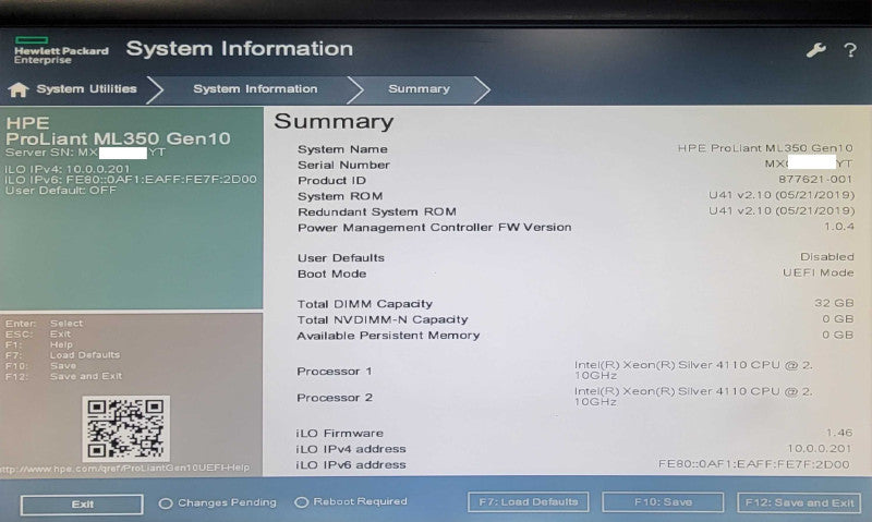 HP Proliant ML350 Gen10, 2x Xeon Silver 4110 2.1GHz, 32GB DDR4, P408-a SR G10 _