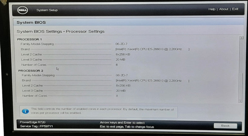 DELL PowerEdge R720 2x Intel Xeon E5-2660 0 @ 2.20Ghz 128GB RAM H710 mini -