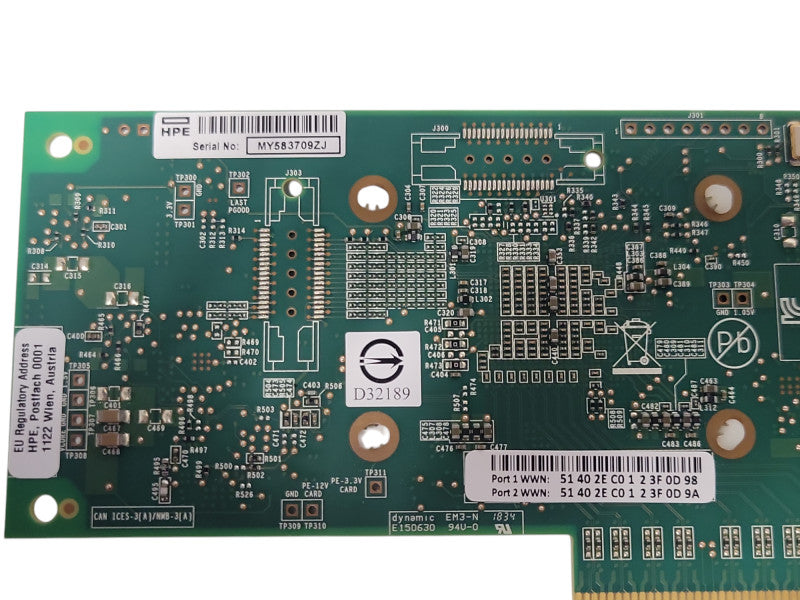 HPE QLE2692-HP P9D94A SN1100Q 16Gb Dual Port FC HBA 853011-001 w/ SFPs Q_