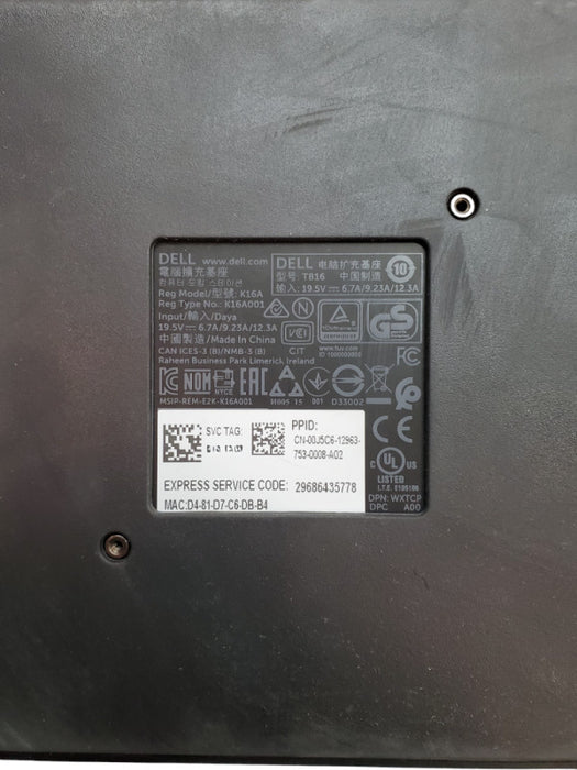 Dell TB16 Thunderbolt Docking Station | K16A K16A001 | *READ*