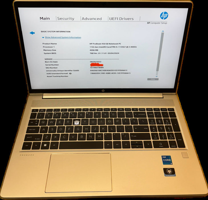 HP ProBook 450 G8 i5-1135G7 4GB RAM Faulty keyboard For Parts/Repair READ!  Lap200