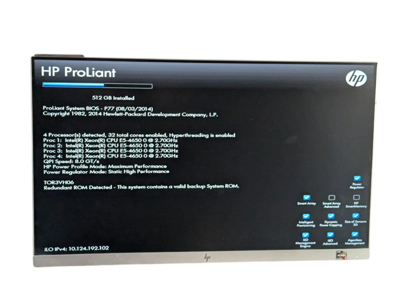 HP DL560 gen8 4x Intel Xeon E5-4650 0 @ 2.70Ghz 512GB RAM  -