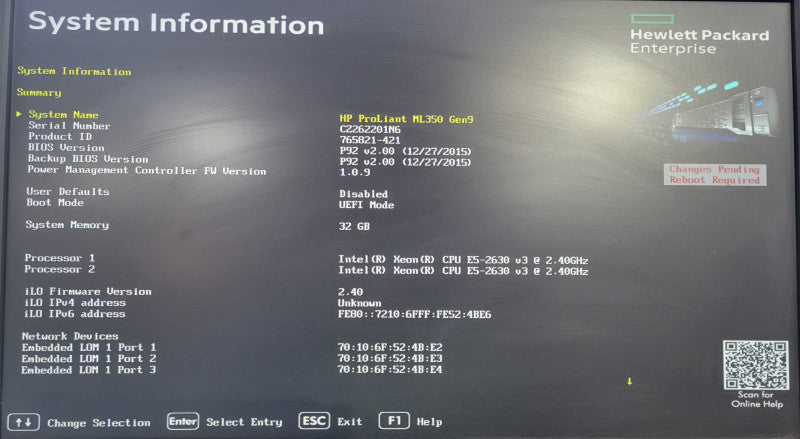 HP ProLiant ML350 Gen9 4U - 2x Xeon E5-2630 v3 | 32GB RAM | NO HDD | P440ar !