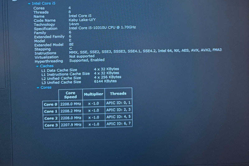 Dell Latitude 5410 Intel Core i5-10310U@1.7GHz 16GB DDR4 RAM 256GB NVMe SSD  Lap200