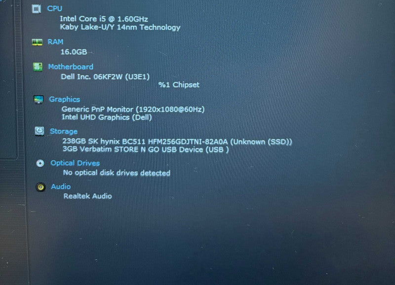 Dell Latitude 5410 Intel Core i5-10210U@1.6GHz 16GB DDR4 RAM 256GB NVMe SSD  Lap200