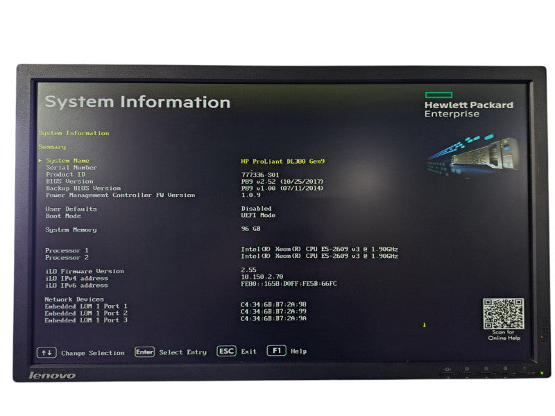 HP DL380 Gen9 2U 8x 2.5" | 2x Xeon E5-2609 v3 @1.90GHz, 96GB DDR4, HBA H240ar