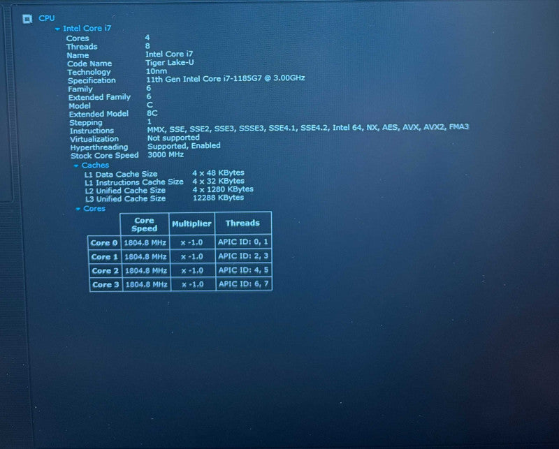 Dell Precision 3560 i7-1185G7@3GHz NVIDIA T500 2GB GPU 32GB RAM 512GB SSD  Lap200