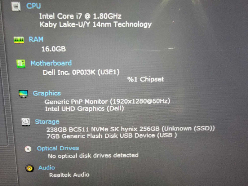 Dell Latitude 7210 13" | 4-Core i7-10610U @1.8GHz | 16GB RAM 256GB SSD - READ
