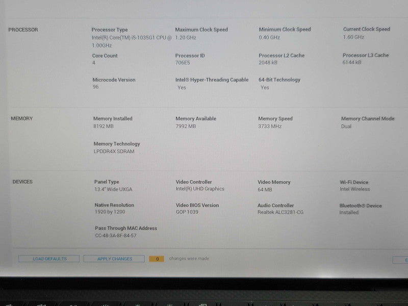 Dell XPS 13" 9300| i5-1035G1| 8GB RAM| NO SSD FOR PARTS β Lap200